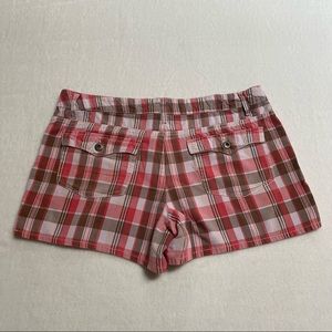 Faded Glory Plaid Flat Front Cotton Shorts